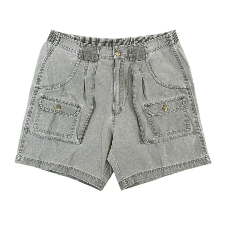 Bimini Bay Outfitters Mens Cargo Shorts 32 Olive Green Cotton Utility Fishing